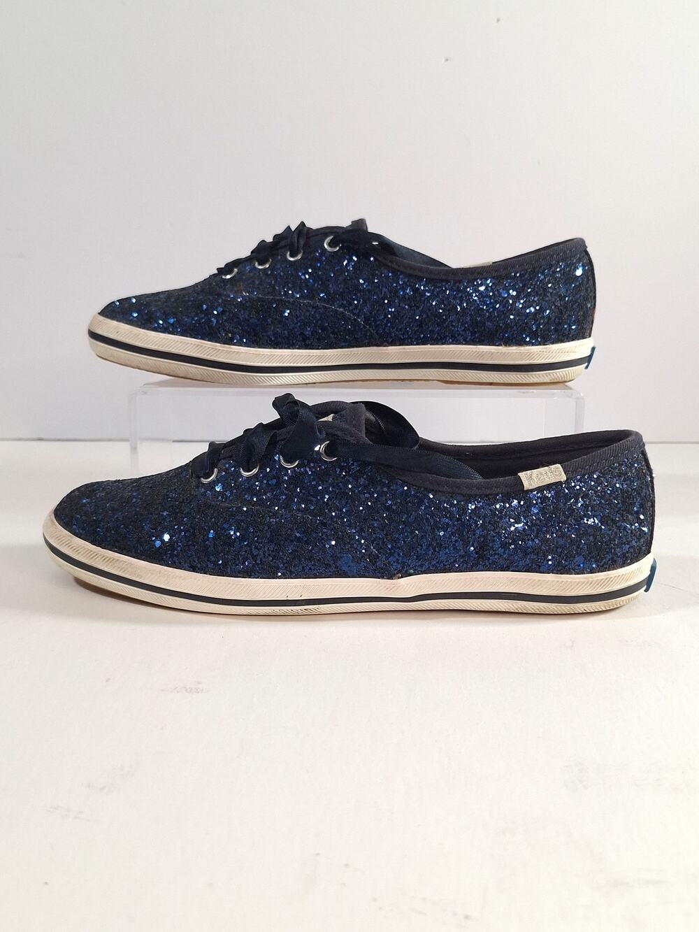 Keds X Kate Spade sz 6 Blue Glitter Women's Sneakers Casual Classic Preppy